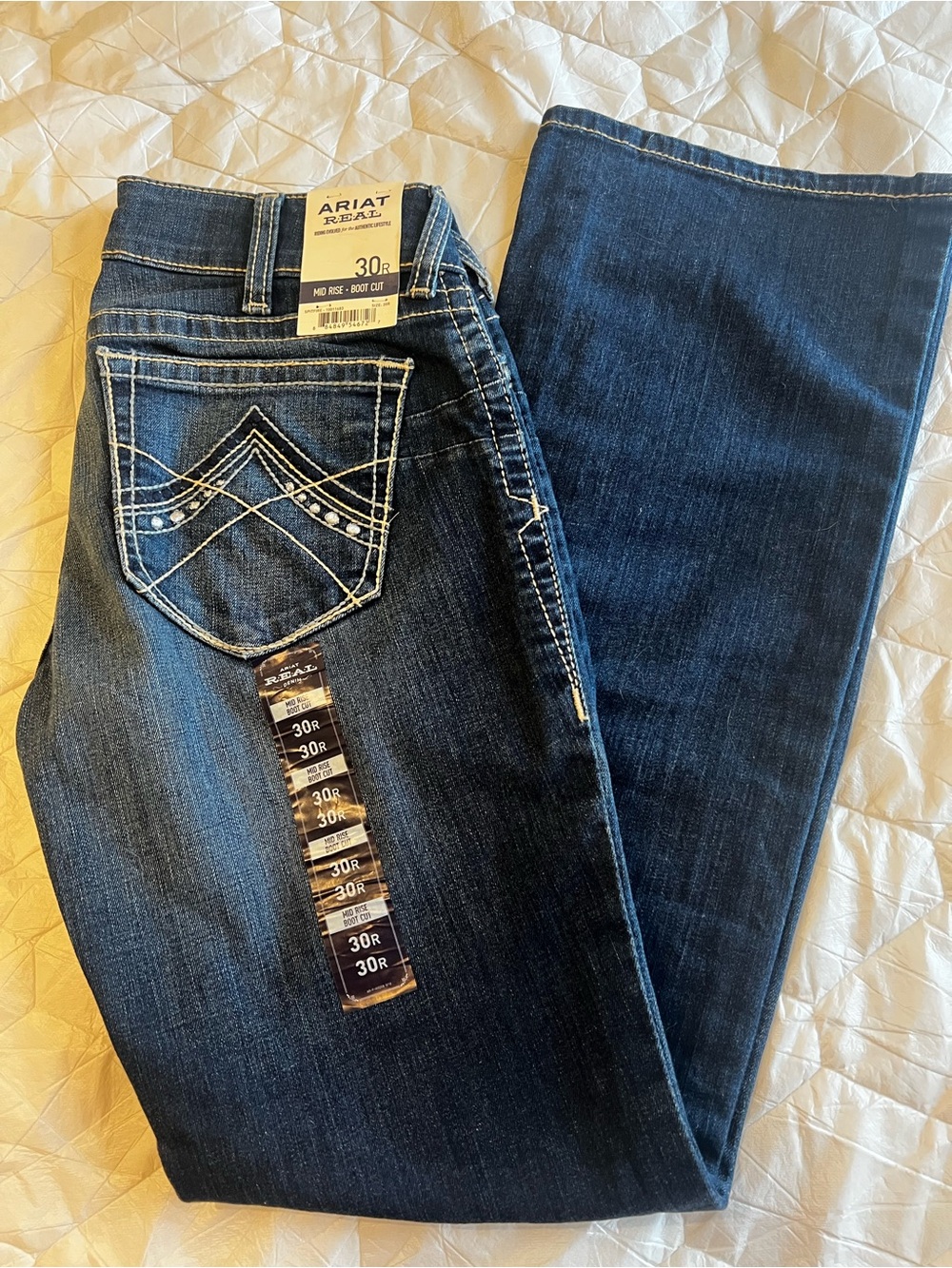 Ariat Real Women's Dark Blue Boot Cut Jeans - 30R 30x32